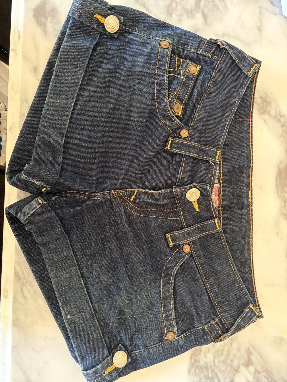 True Religion Y2K womens Dark Blue Jean shorts